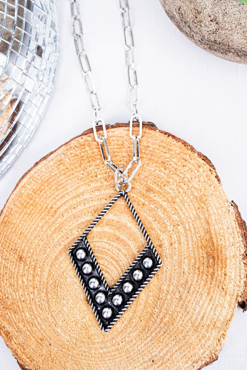 TIPI Canyon Pass Silvertone Studded Kite Necklace - Wholesale Accessory Market