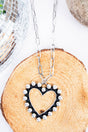 TIPI Larissa Heart Silvertone Studded Necklace - Wholesale Accessory Market
