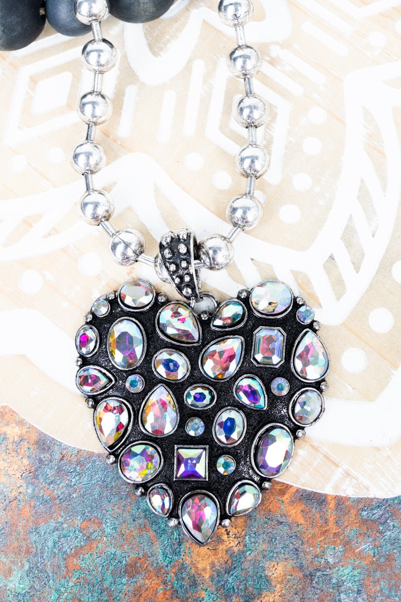 TIPI Luminous Love Iridescent Crystal Silvertone Necklace - Wholesale Accessory Market