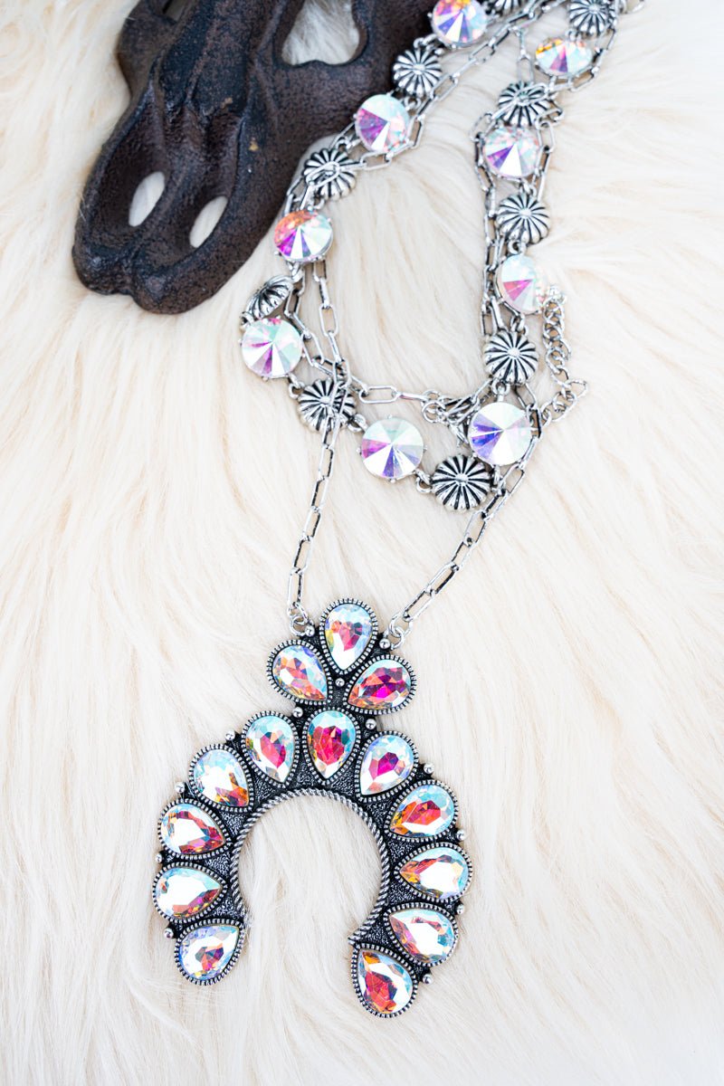 TIPI Iridescent Outlaw Opulence Silvertone Double Necklace - Wholesale Accessory Market