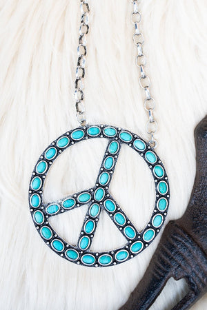 TIPI Spread Peace Turquoise & Silvertone Necklace - Wholesale Accessory Market