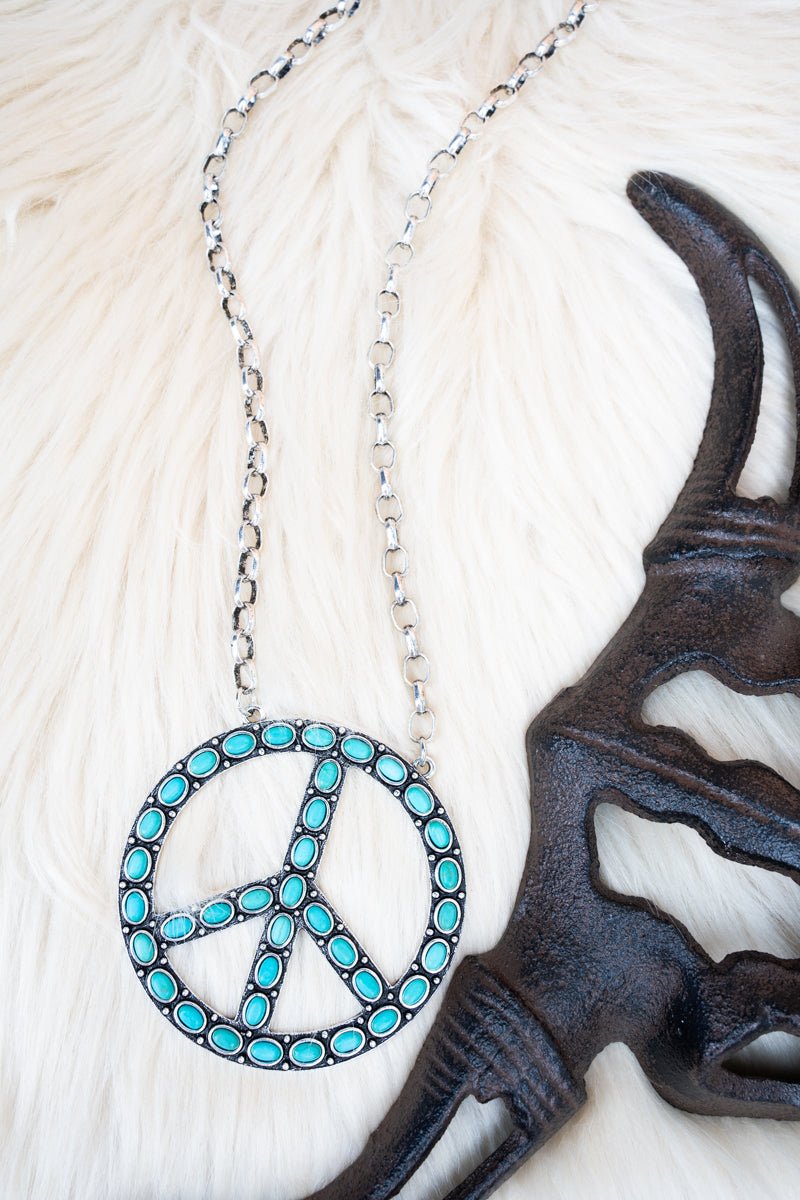 TIPI Spread Peace Turquoise & Silvertone Necklace - Wholesale Accessory Market