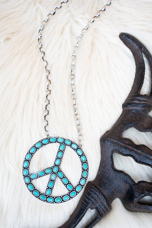 TIPI Spread Peace Turquoise & Silvertone Necklace - Wholesale Accessory Market