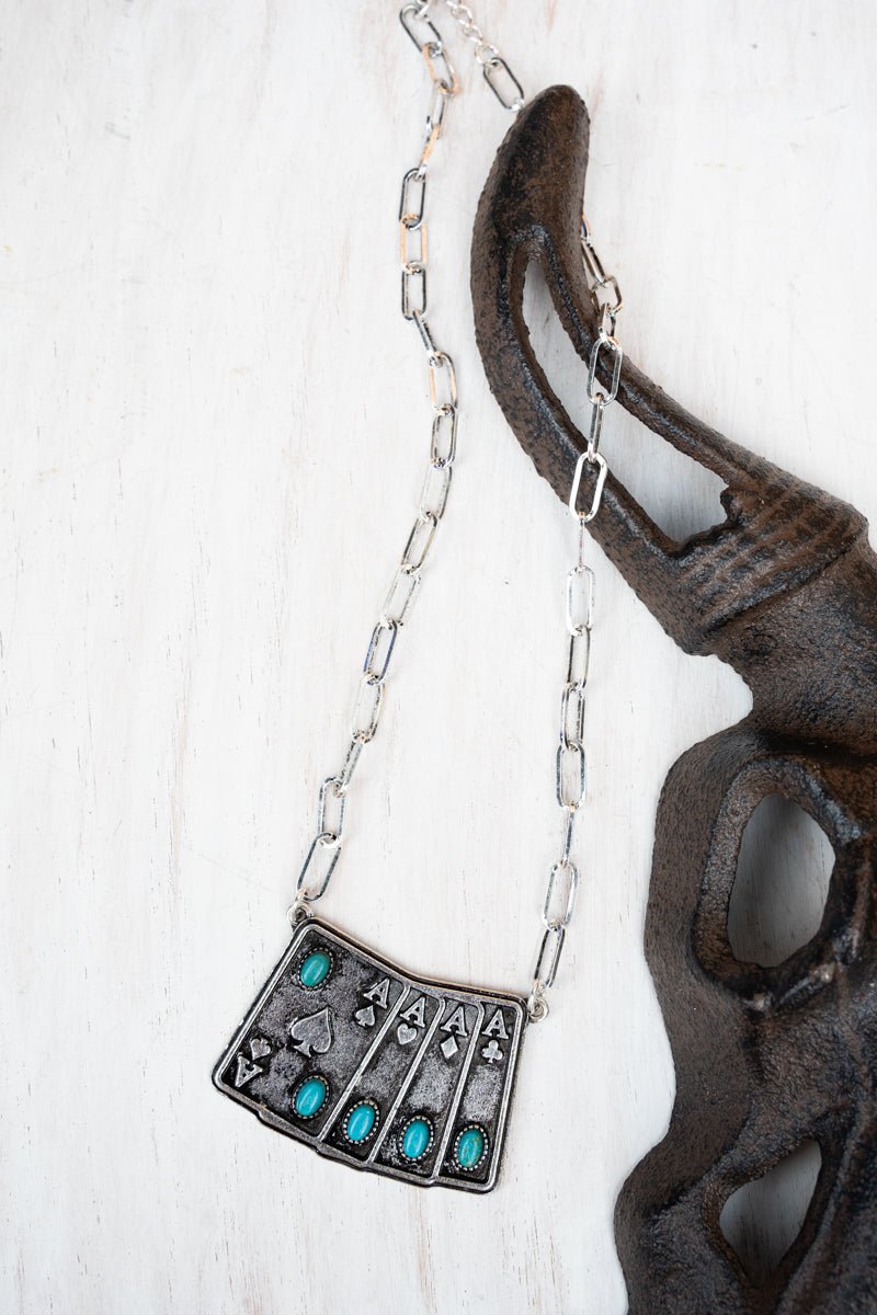 TIPI All In Aces Turquoise & Silvertone Necklace - Wholesale Accessory Market
