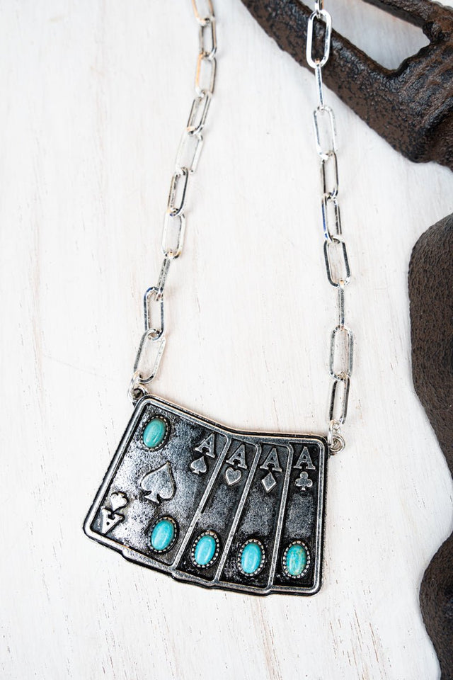 TIPI All In Aces Turquoise & Silvertone Necklace - Wholesale Accessory Market