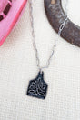 TIPI Tucson Threads Silvertone Cattle Tag Silvertone Necklace - Wholesale Accessory Market