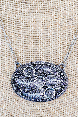 TIPI Feathers & Flowers Silvertone Necklace - Wholesale Accessory Market
