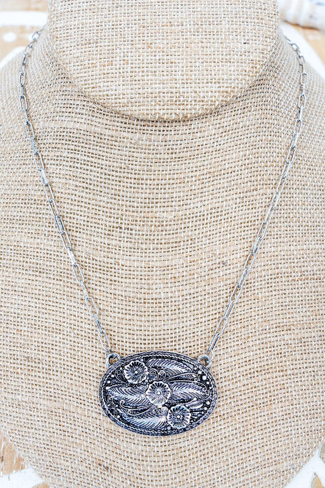 TIPI Feathers & Flowers Silvertone Necklace - Wholesale Accessory Market