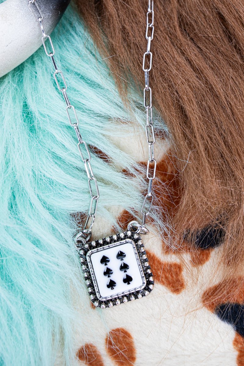 TIPI Fortune's Edge Spade Dice Silvertone Necklace - Wholesale Accessory Market