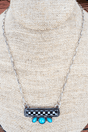 TIPI Checkered Canyon Turquoise & Silvertone Necklace - Wholesale Accessory Market