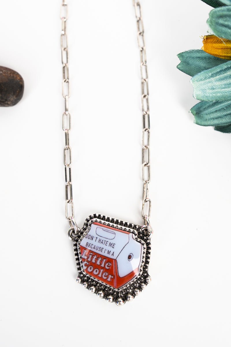 TIPI Red & White I'm A Little Cooler Silvertone Necklace - Wholesale Accessory Market