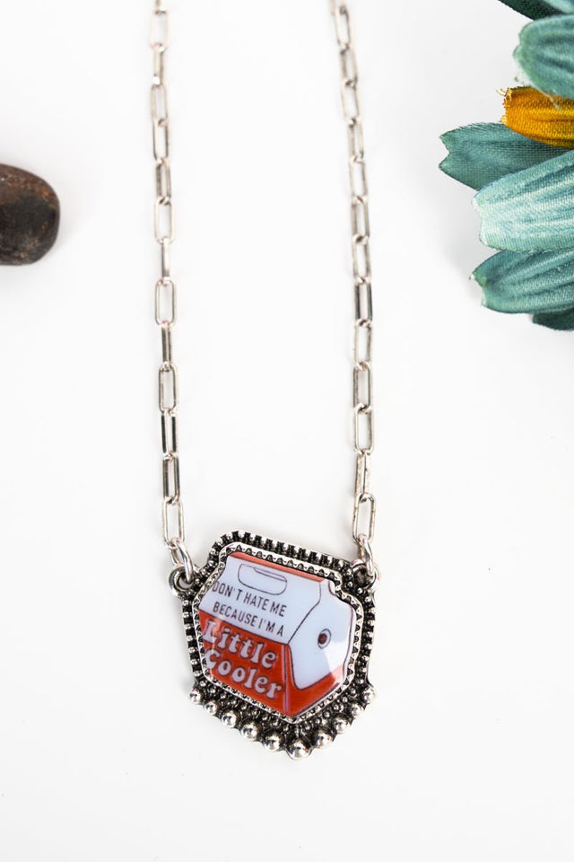 TIPI Red & White I'm A Little Cooler Silvertone Necklace - Wholesale Accessory Market