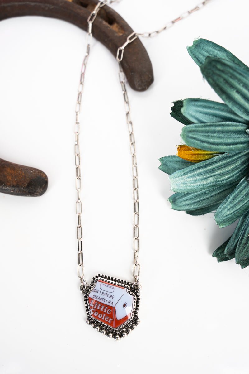 TIPI Red & White I'm A Little Cooler Silvertone Necklace - Wholesale Accessory Market