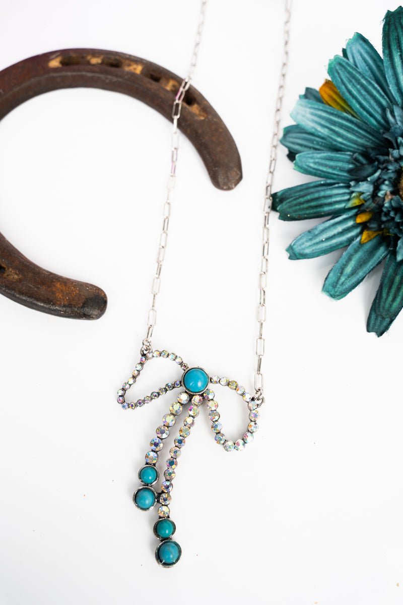 TIPI Turquoise Grit & Glimmer Silvertone Necklace - Wholesale Accessory Market