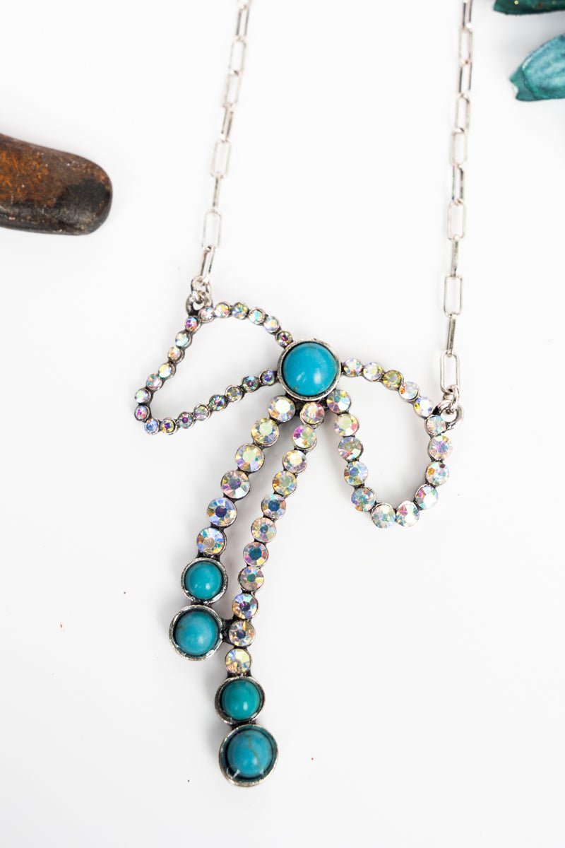 TIPI Turquoise Grit & Glimmer Silvertone Necklace - Wholesale Accessory Market