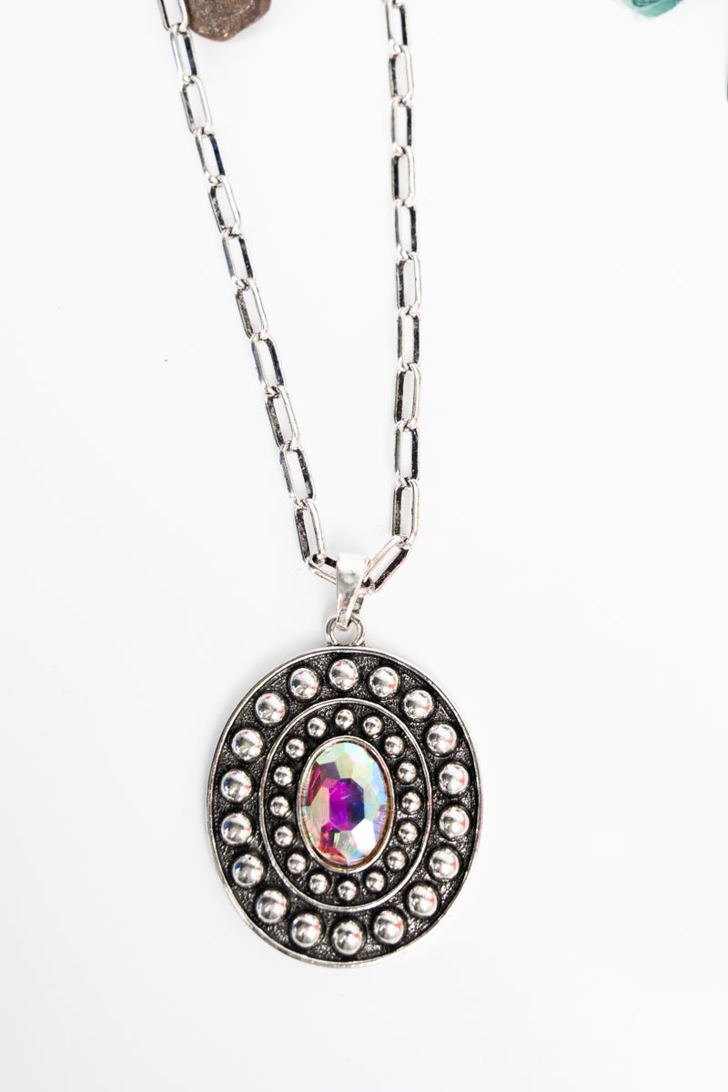 TIPI Iridescent Mesa Mirage Silvertone Necklace - Wholesale Accessory Market