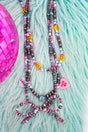 TIPI Happy Hearts Silver Pearl Layered Bow Necklace - Wholesale Accessory Market