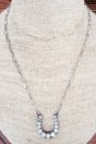 TIPI Iridescent Bronco Bling Silvertone Necklace - Wholesale Accessory Market