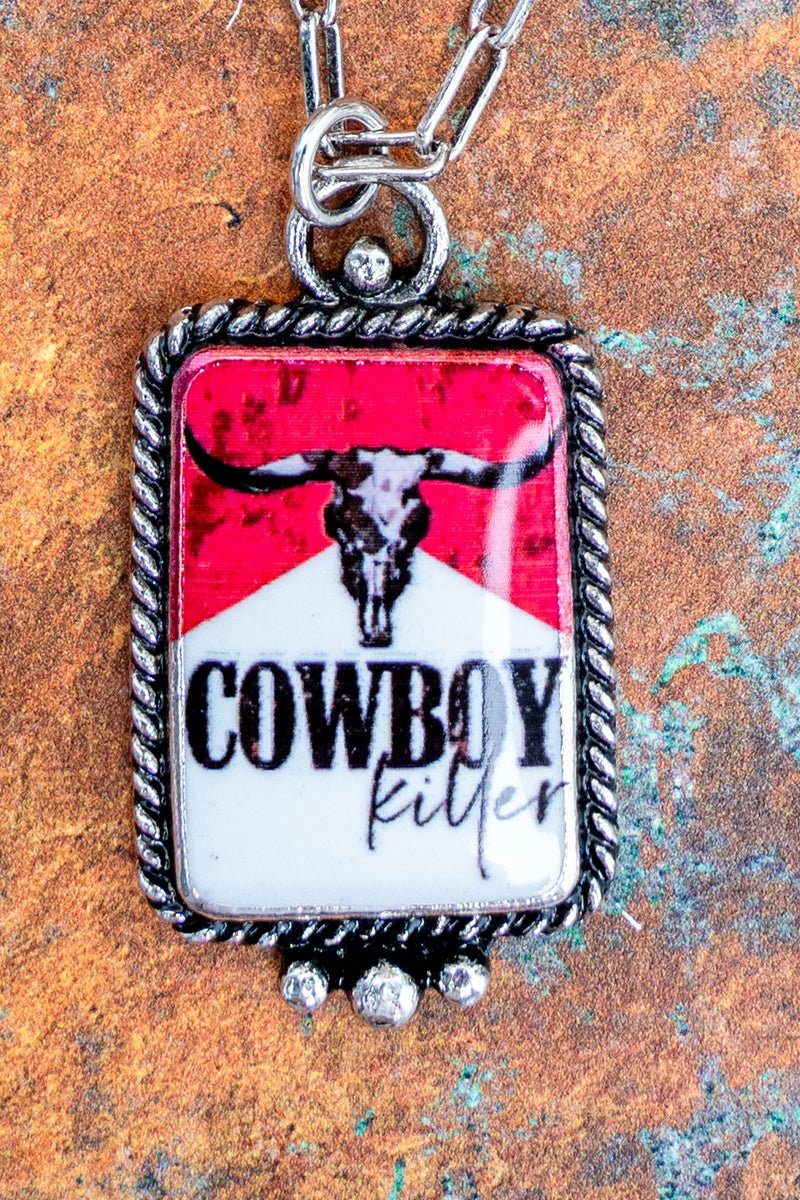 TIPI Cowboy Killer Longhorn Silvertone Necklace - Wholesale Accessory Market