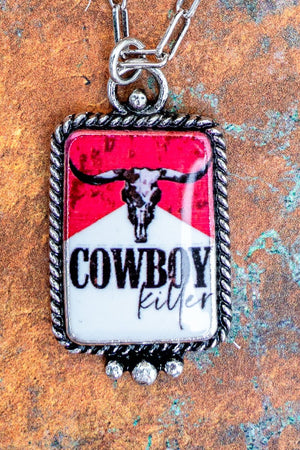 TIPI Cowboy Killer Longhorn Silvertone Necklace - Wholesale Accessory Market