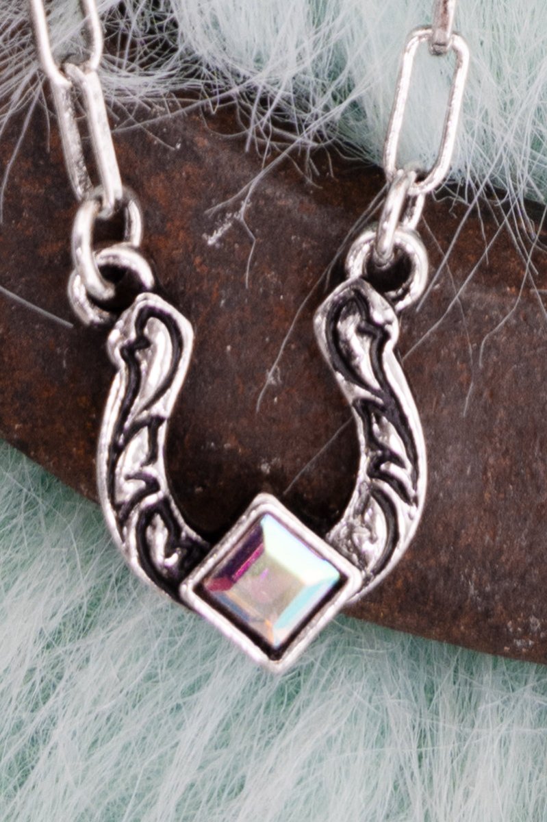 TIPI Iridescent Runway Rider Silvertone Necklace - Wholesale Accessory Market