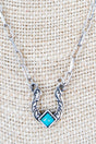 TIPI Turquoise Runway Rider Silvertone Necklace - Wholesale Accessory Market