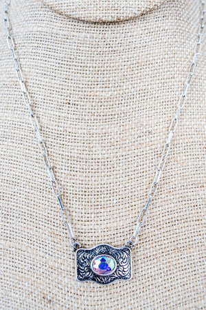 TIPI Iridescent Cowgirl Charm Silvertone Necklace - Wholesale Accessory Market
