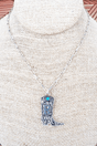 TIPI Boot & Brand 'R' Turquoise Silvertone Necklace - Wholesale Accessory Market