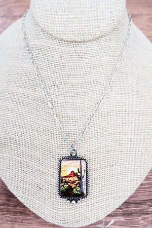 TIPI Arizona Sunrise Silvertone Necklace - Wholesale Accessory Market