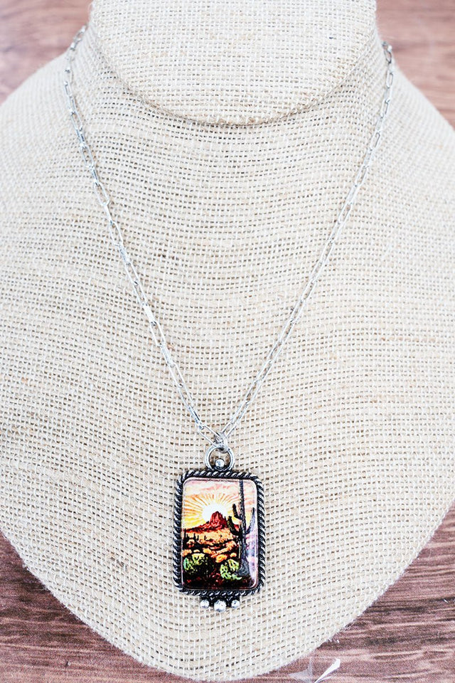 TIPI Arizona Sunrise Silvertone Necklace - Wholesale Accessory Market