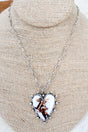 TIPI Rider's Heart Silvertone Studded Necklace - Wholesale Accessory Market