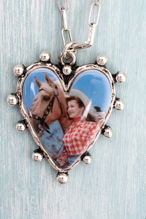 TIPI Cowgirl's Heart Horse Silvertone Necklace - Wholesale Accessory Market