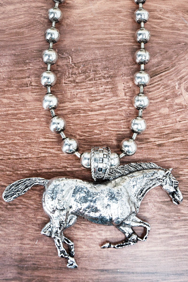 TIPI Stallion Stampede Silvertone Ball Bead Necklace - Wholesale Accessory Market