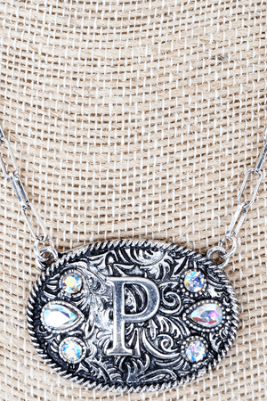 TIPI The Signature Saddle 'P' Iridescent Silvertone Necklace - Wholesale Accessory Market