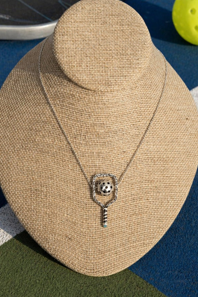 TIPI Pickleball Rally Ready Turquoise & Silvertone Necklace - Wholesale Accessory Market