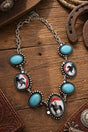 TIPI Legendary Cowboy Turquoise & Silvertone Charm Necklace - Wholesale Accessory Market