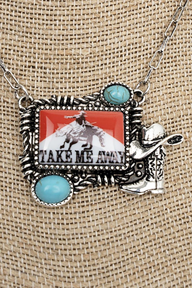 TIPI Take Me Away Cowboy Turquoise & Silvertone Necklace - Wholesale Accessory Market