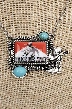 TIPI Take Me Away Cowboy Turquoise & Silvertone Necklace - Wholesale Accessory Market
