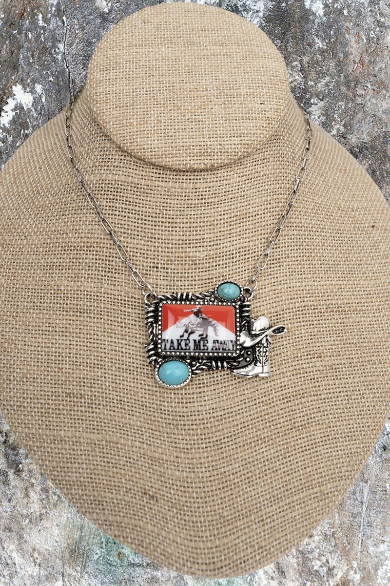 TIPI Take Me Away Cowboy Turquoise & Silvertone Necklace - Wholesale Accessory Market