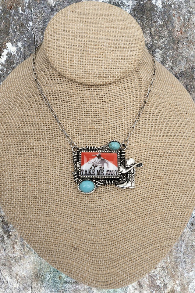 TIPI Take Me Away Cowboy Turquoise & Silvertone Necklace - Wholesale Accessory Market