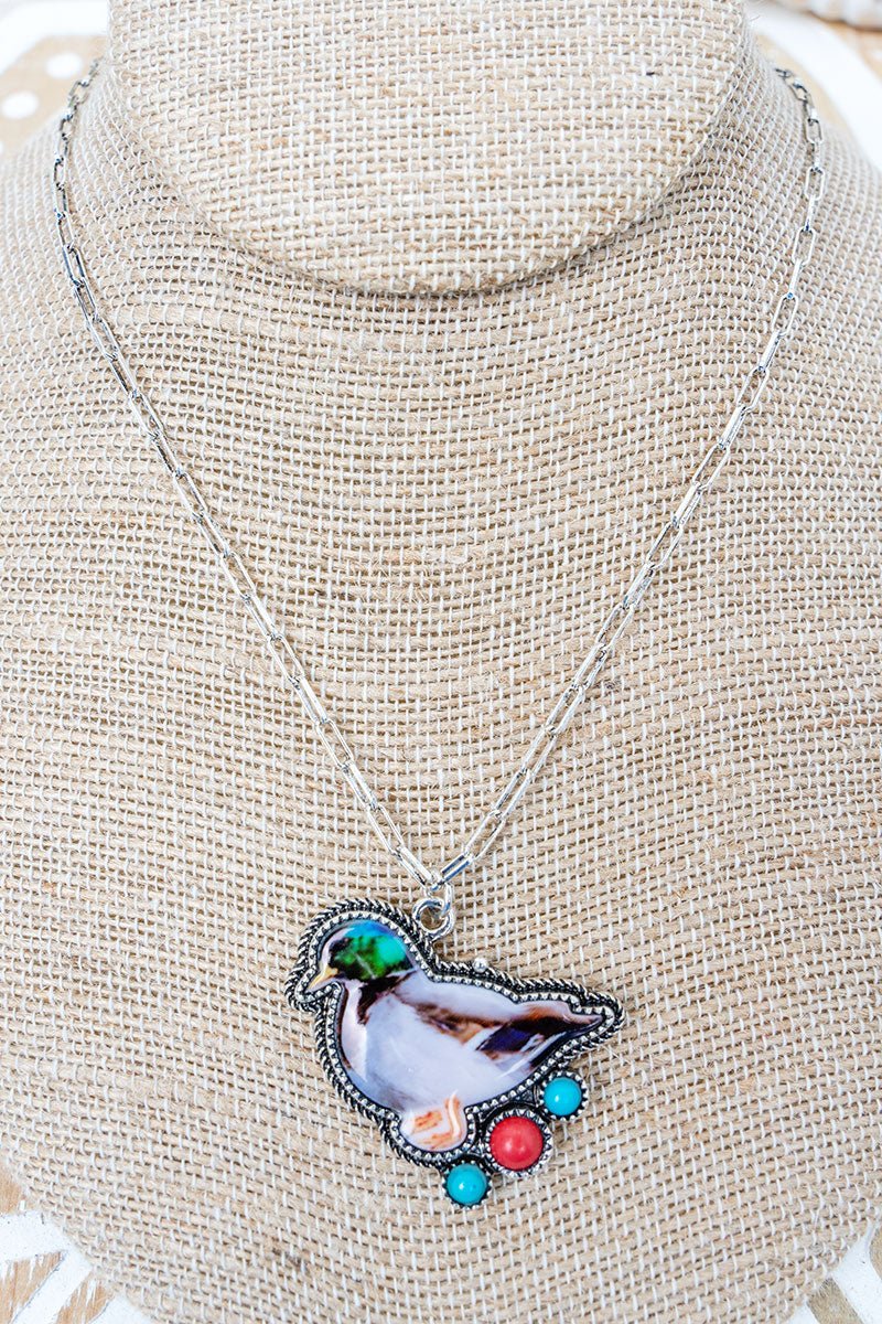 TIPI Deep Woods Duck Silvertone Necklace - Wholesale Accessory Market