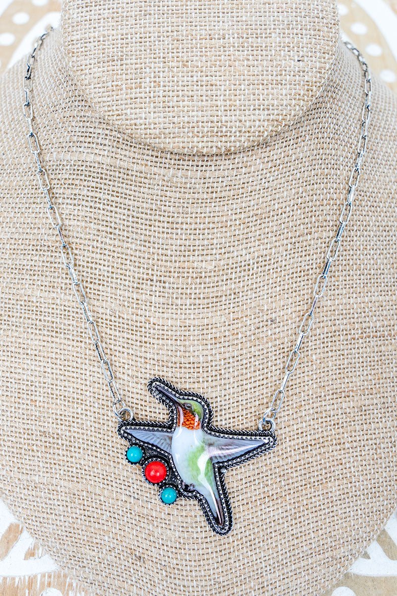 TIPI Nectarbound Hummingbird Silvertone Necklace - Wholesale Accessory Market