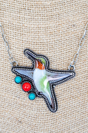 TIPI Nectarbound Hummingbird Silvertone Necklace - Wholesale Accessory Market