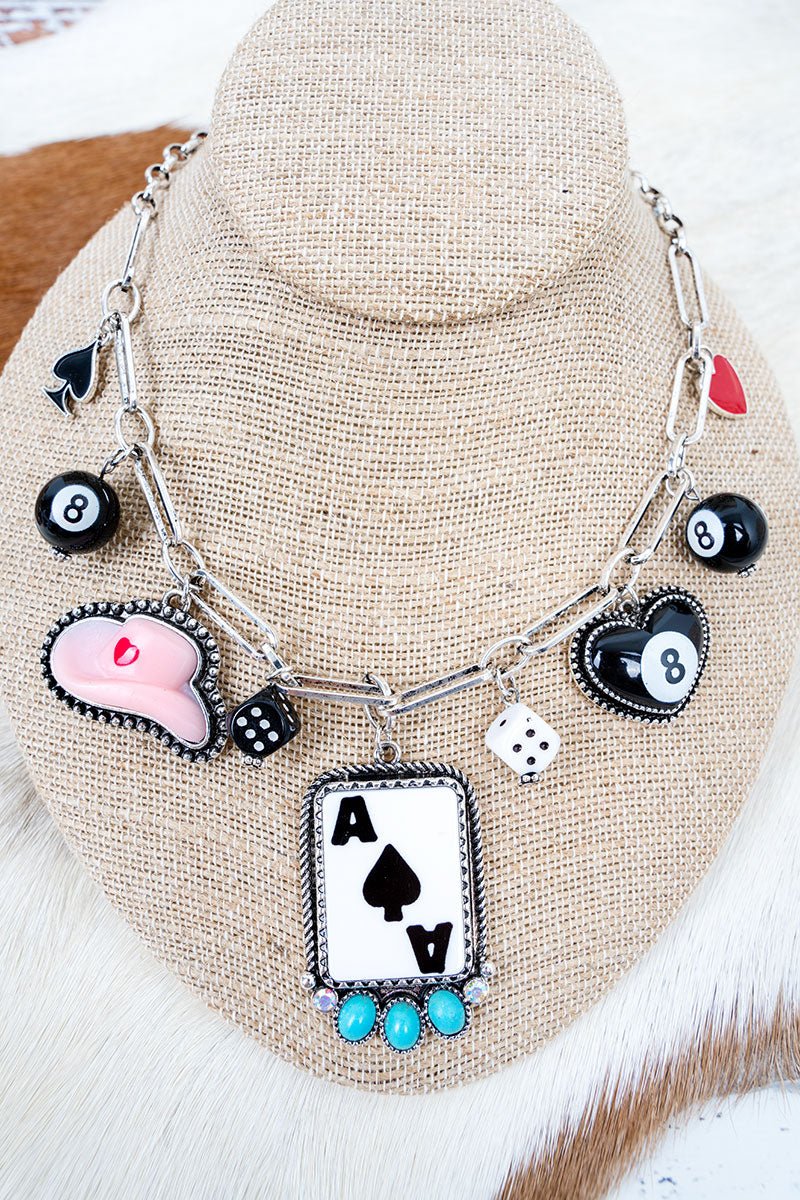 TIPI High Roller Silvertone Charm Necklace - Wholesale Accessory Market