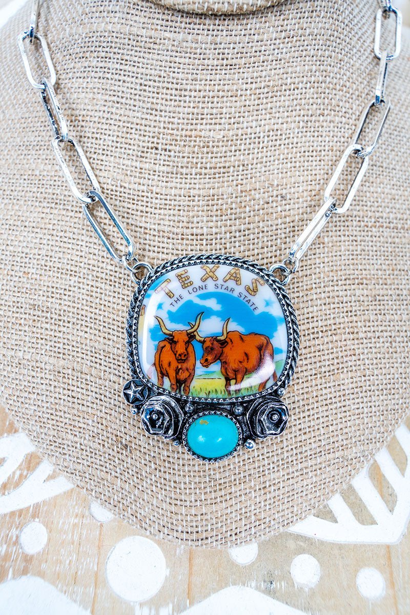 TIPI Texas The Lone Star State Silvertone Necklace - Wholesale Accessory Market