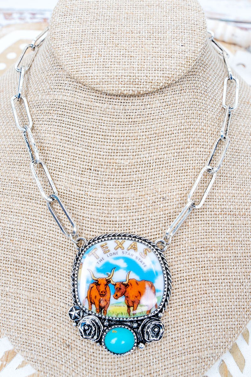 TIPI Texas The Lone Star State Silvertone Necklace - Wholesale Accessory Market
