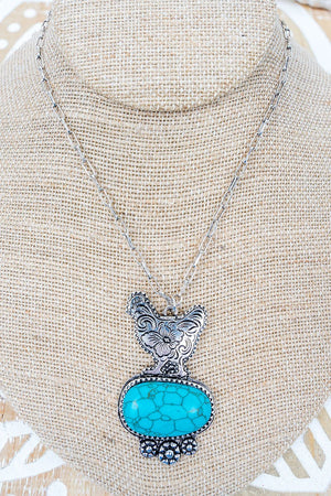 TIPI Farm Fresh Friend Turquoise & Silvertone Rooster Necklace - Wholesale Accessory Market