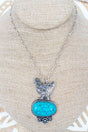TIPI Farm Fresh Friend Turquoise & Silvertone Rooster Necklace - Wholesale Accessory Market