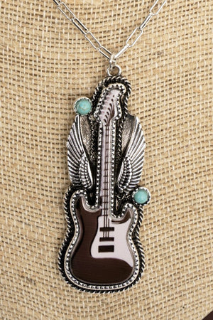 TIPI Brown & Turquoise Spirit Strings Silvertone Necklace - Wholesale Accessory Market