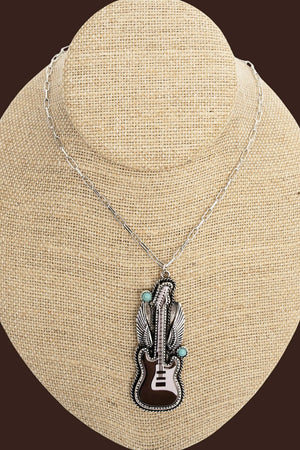 TIPI Brown & Turquoise Spirit Strings Silvertone Necklace - Wholesale Accessory Market